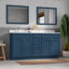 Meuble-lavabo double 72 po avec comptoir en quartz Carrara-910939174