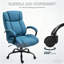 Chaise de bureau ergonomique en tissu bleu, structure en acier, style moderne pour le bureau personnel
