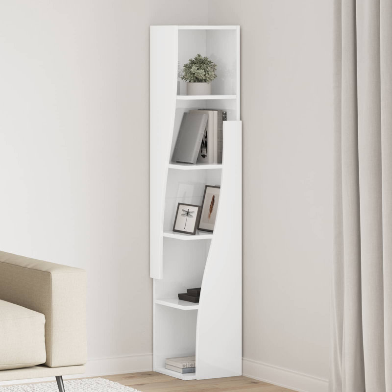 Engineered Wood Standard Accent Cabinet, 140 cm H x 27.5 cm L x 27 cm D, High Gloss White