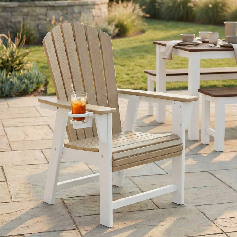 Chaise Adirondack, blanc, Blanc / argenté