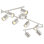 Luminaire sur rail 8 lumières avec têtes réglables et 8 ampoules incluses