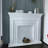 White Solid + Manufactured Wood Freestanding Fireplace-1232084455