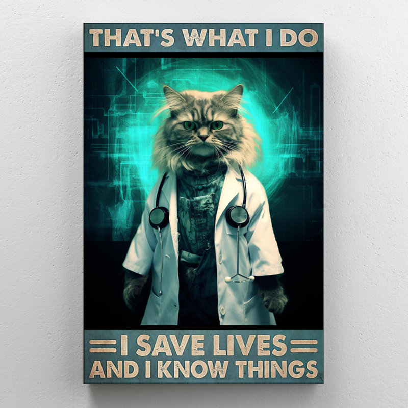 «Iyonna Cat Doctor I Save Lifes On Canvas», impression, H 20 po x l 16 po x P 1,25 po