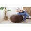 Repose-pieds capitonné avec rangement en simili cuir Dimitrika-681092010