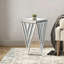 Table de bout en miroir argentée avec incrustation de cristal, petite table d'appoint pour le salon, la chambre à coucher ou le coin, table basse Glam, surface de miroir facile à nettoyer
