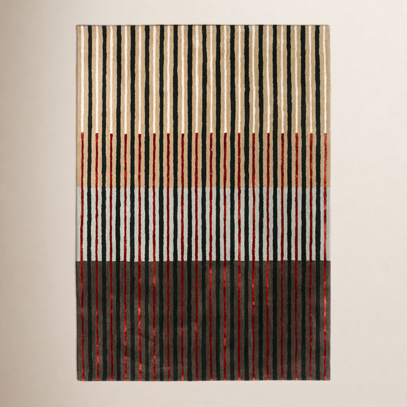 Decor Hand Tufted Striped Area Rug, Rectangle 4'7'' x 6'7''