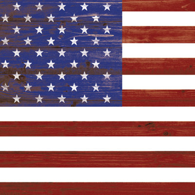 Wood Distressed Flag - Wrapped Canvas Painting