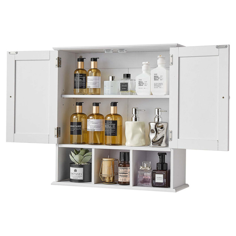 Armoire de salle de bain murale peu encombrante avec tablette réglable