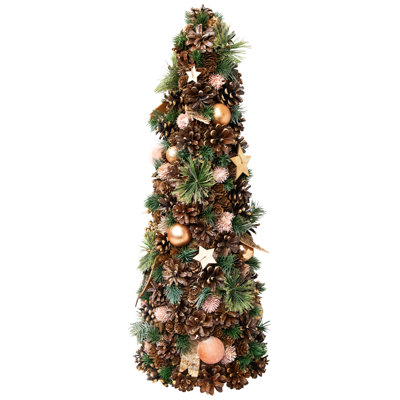 Pinecone And Tree Bark Artificial Christmas Decoration - 24"