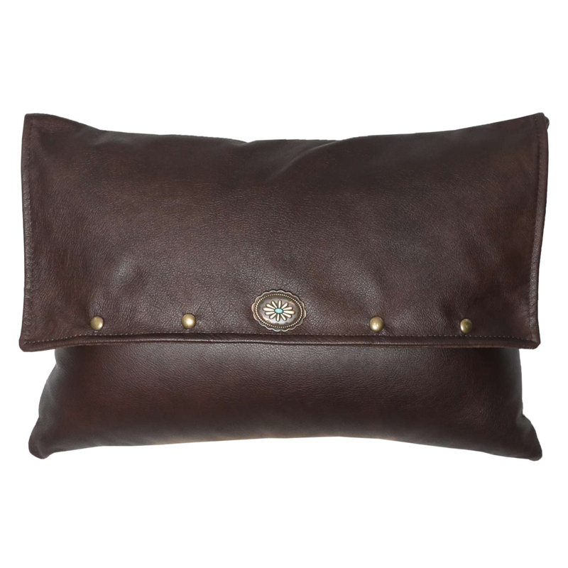 Wooded River Drive Force Leather Pillow - 12x18 - Fabric Back