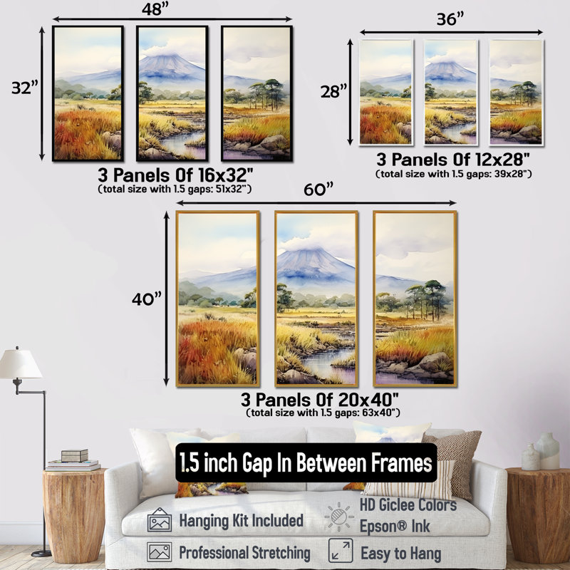 Art mural majestueux, Indonésie, Cadre flottant brun, H 28 po x l 36 po x P 1 po