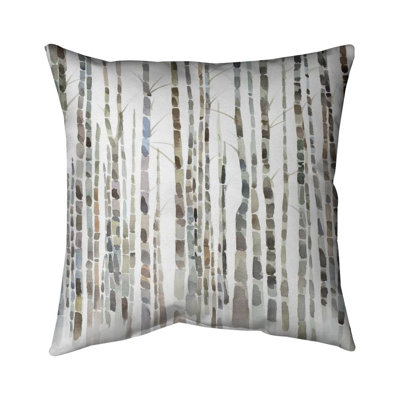 Birch Trees Forest – Outdoor Throw Pillow with Insert, Weather-Resistant
