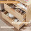 Ensemble de commode cannelée et table de chevet 3 pièces, commode 6 tiroirs 48 po et 2 tables de chevet 2 tiroirs, mobilier de chambre moderne-1091131065-1091131066