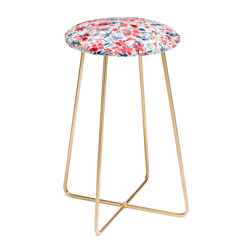 Ninola Upholstered Counter Stool with Metal Frame