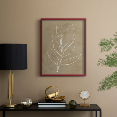 Leaf Line Art II Framed Print - Solid Wood
