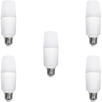 5W T37 Bright White LED Light Bulb Cylindrical Corn Bulb B22 Bayonet Base Candle Bulbs AC220V LED Daylight White 6500K Ultra Bright, Non Dimmable, Pack of 5