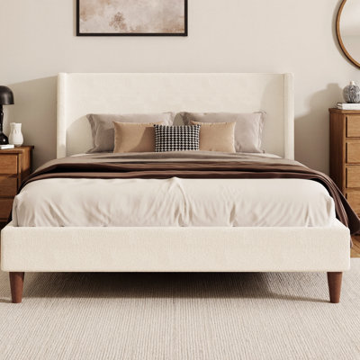 Lit plateforme tapissier sans sommier