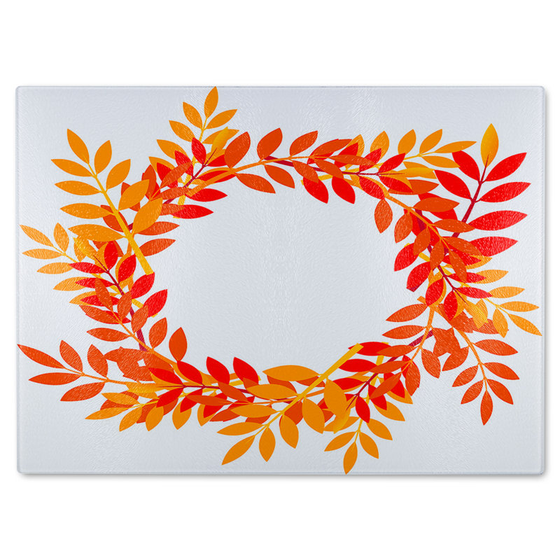 Autumn Leaves Glass Chopping Board