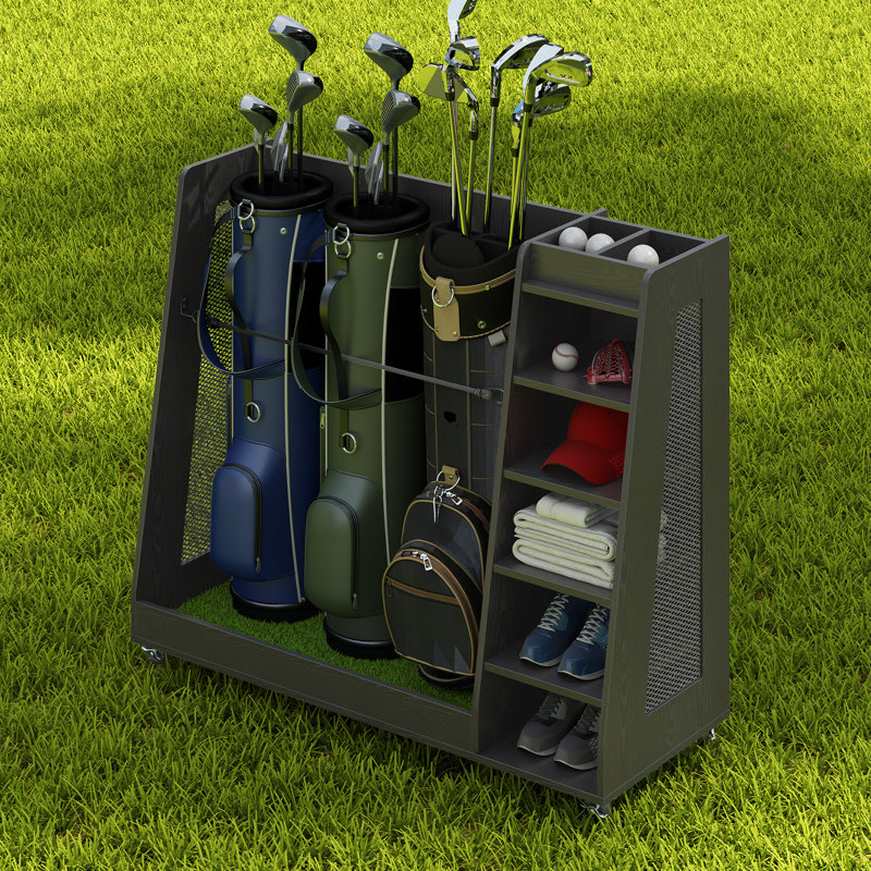 Topeka Metal Free-standing Multi-Use Sports Rack, Black