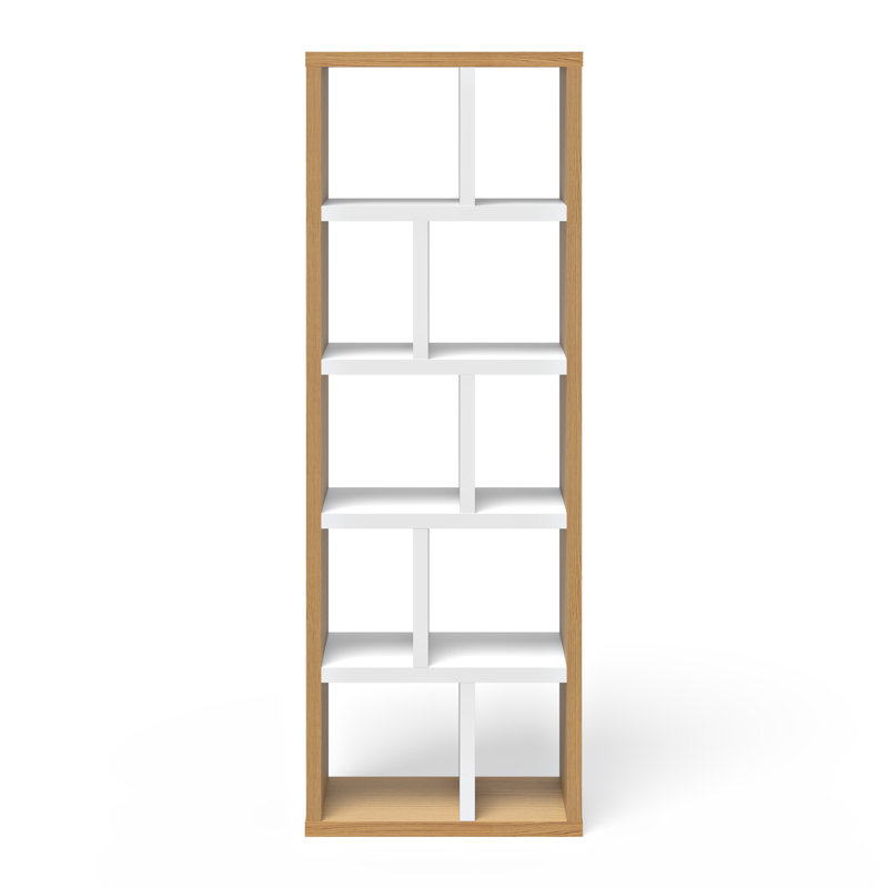 Shanisha 198 cm H x 70 cm W Library Bookcase, Natural/White