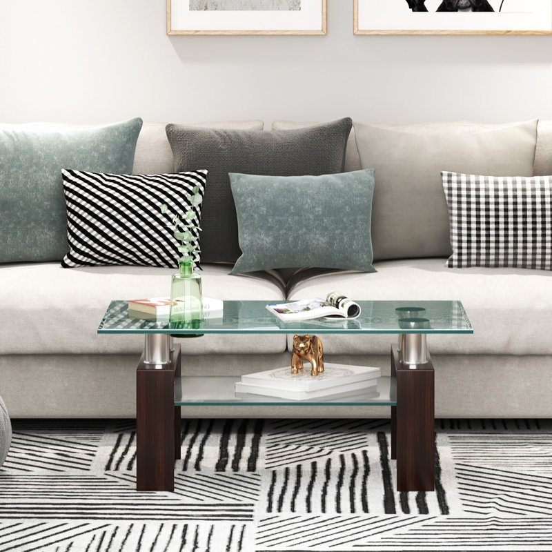 Gracie Glass Top Coffee Table, Coffee