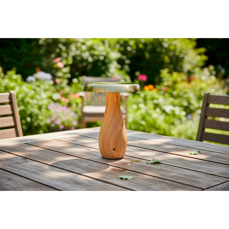 Lampe de table à DEL sans fil Naya - naturelle, Tanné