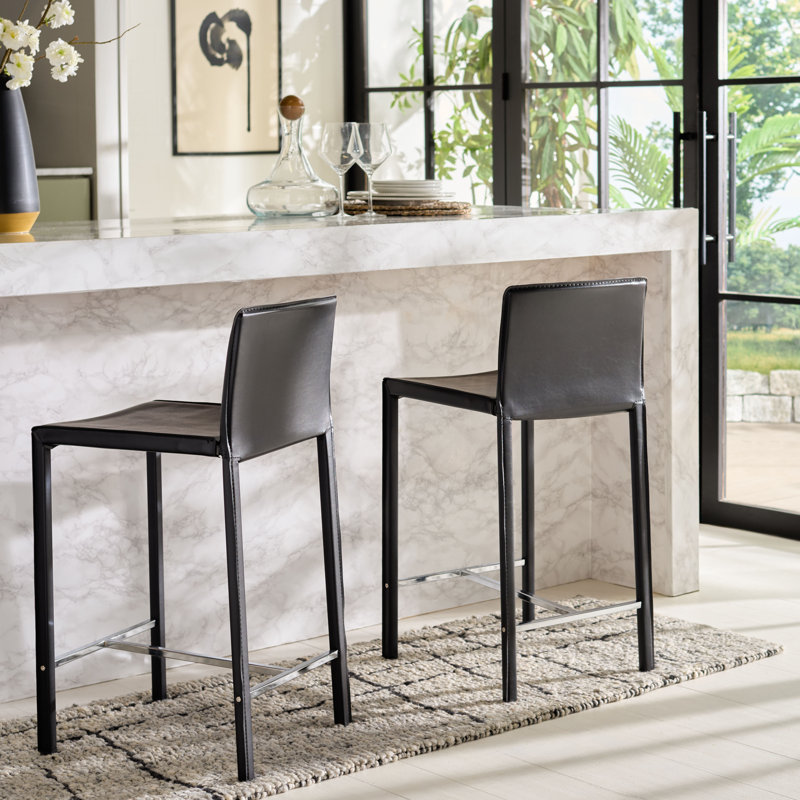 Tabouret de bar et de comptoir Anneriet, Noir, Tabouret de comptoir (assise de 24 po de hauteur)