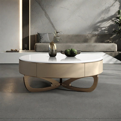 Table basse moderne simple en pierre de jade
