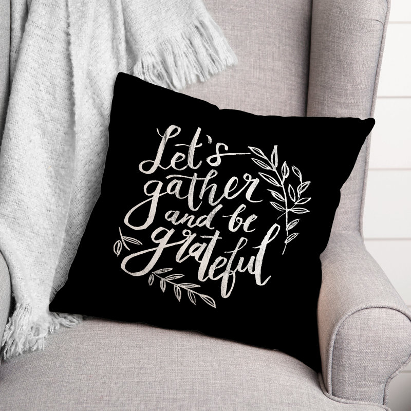 Outdoor Reversible Throw Pillow, 18" H x 18" W, Black