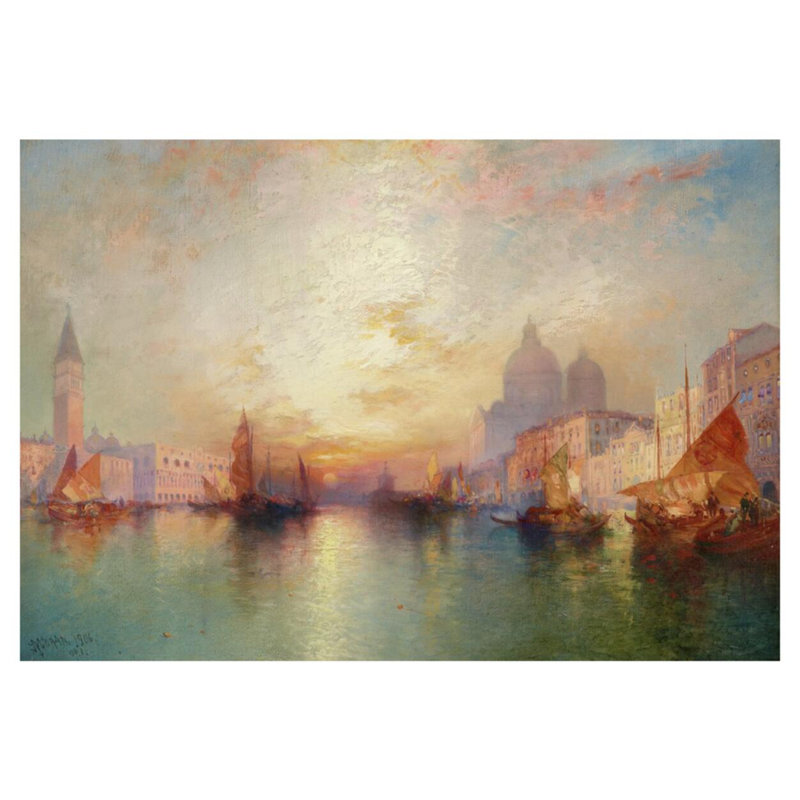 «Venice: Grand Canal at Sunset» par Thomas Moran - Impression giclée, H 32 po x l 40 po