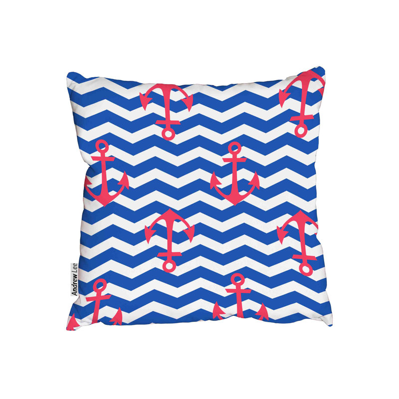 Indoor / Outdoor Chevron and Geometric Square Throw Cushion, 45cm H x 45cm W x 7cm D