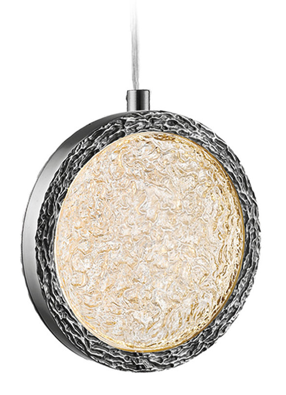 Bottega 1 - Light LED Pendant, Polished Nickel, 6" H x 6" W x 6" D