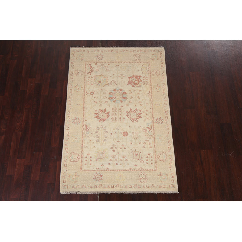 Peshawar Chobi One-of-a-Kind 3'11" x 6'0" New Age Rectangle Wool Area Rug in Ivory