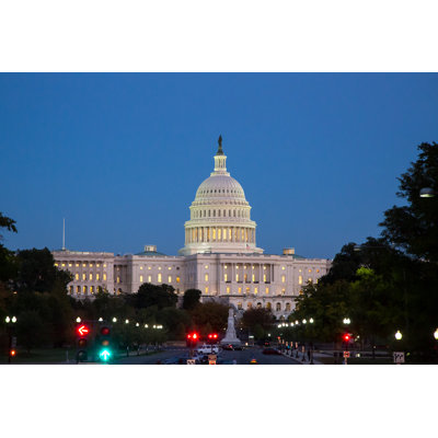 " U.S. Capitol Building - From Left Evening In Washington DC - Pennsylvania Ave "