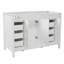 Meuble-lavabo autoportant de 119 cm (47 po) seulement, 2 portes à fermeture amortie, 8 tiroirs, blanc