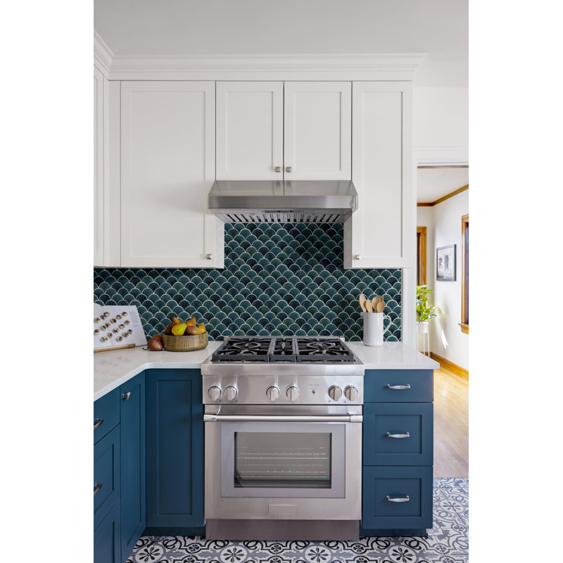 Nivara Scale 10 in. x 13 in. Glossy Porcelain Mosaic Floor and Wall Tile