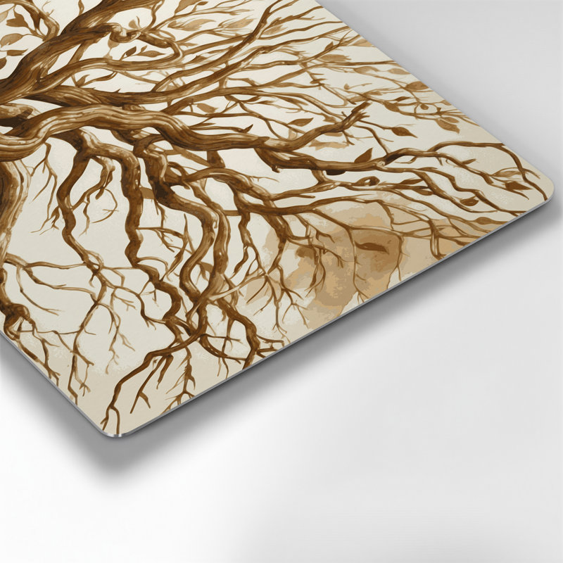 Art mural en métal avec branches de figuier botanique, H 11 po x l 14 po