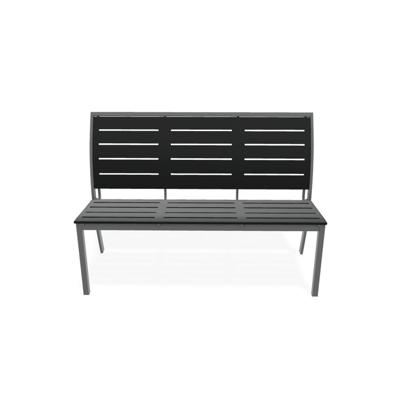 Banc de parc empilable aluminium Bazza, Graphite classique P30, Graphite texturé