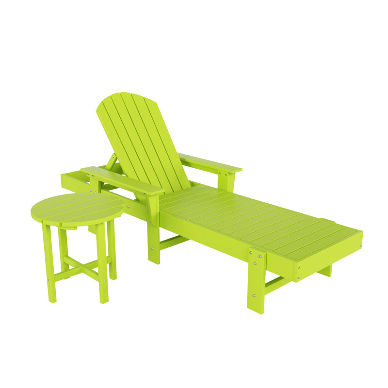 Altura Outdoor Chaise Lounge with Table, Lime