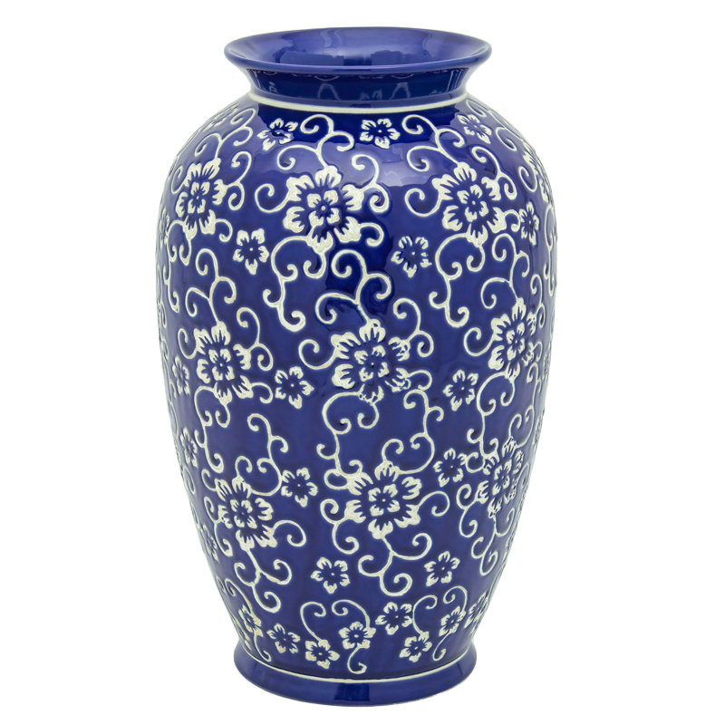 Amesha Tung Chi Table Vase, Blue Floral