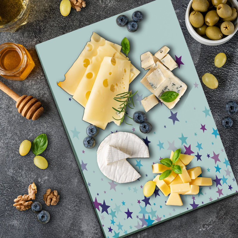 Ambesonne Stars Cutting Board Large Size Spreading  Multicolor