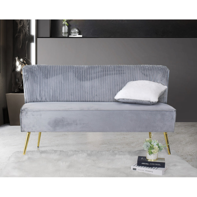 Maleka Loveseat, Silver Gray, 32.3" H x 57.1" W x 27.2" D