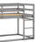 Solid Wood Versatile Twin Over Twin Floor Bunk Bed With Ladder-1329150572