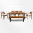 Jelyssa 8 - Person Acacia Solid Wood Patio Dining Set Rectangular Table with Cushions Included