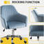 Chaise d'appoint Chaise de loisirs moderne pour le bureau à domicile avec hauteur de velours réglable et roulettes réglables (Bleu clair)-21847473
