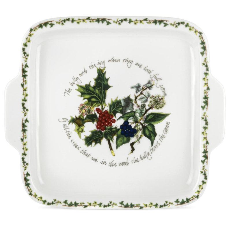 Holly & Ivy 12.5" Handled Serving Dish