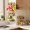 Ensemble de 3 paniers à fruits suspendus pour la cuisine avec couvercle en bois - bol à fruits avec oignon et pommes de terre avec plaque signalétique pour comptoir et panier de rangement mural empilable
