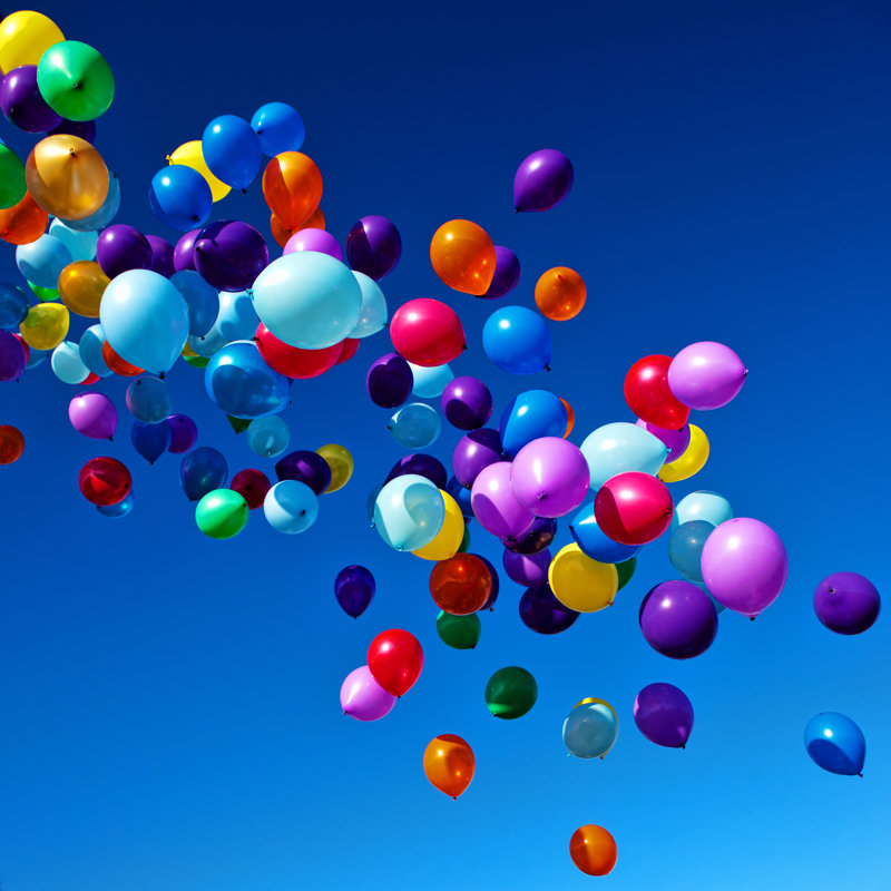 Otselic Balloons Flying In Sky - Wrapped Canvas Print, 51cm H x 51cm W x 3.8cm D