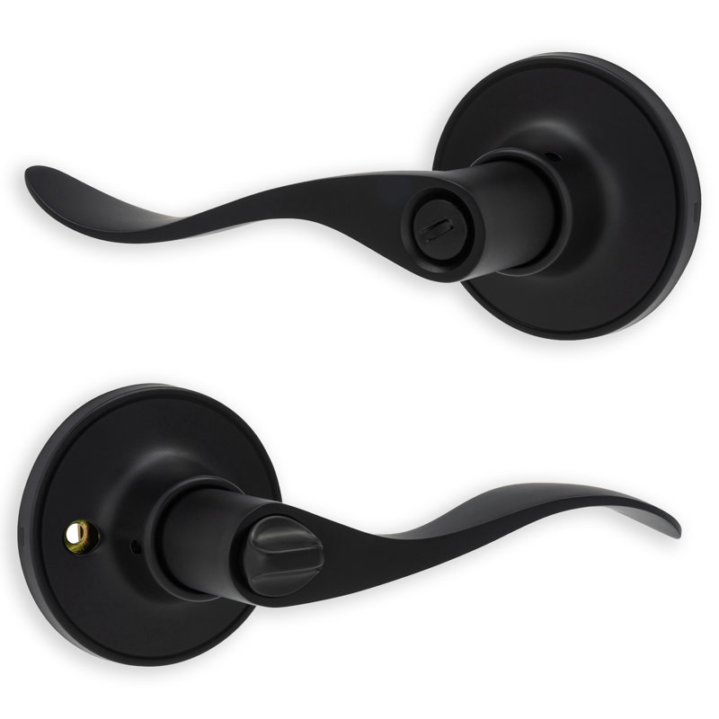 XFORT Cabriole Privacy Knob Set, Door Knob with Lock for Internal Wooden Bathroom Doors, Complete Set with Tubular Latch