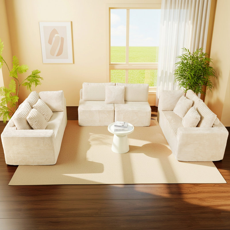 Modular Sectional Sofa: 6-Seater U-Shaped Couch